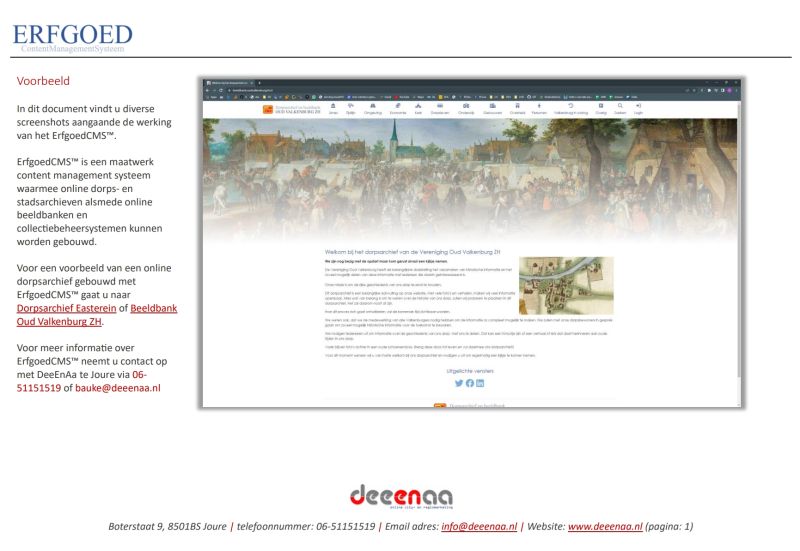 Screenshots erfgoedcms